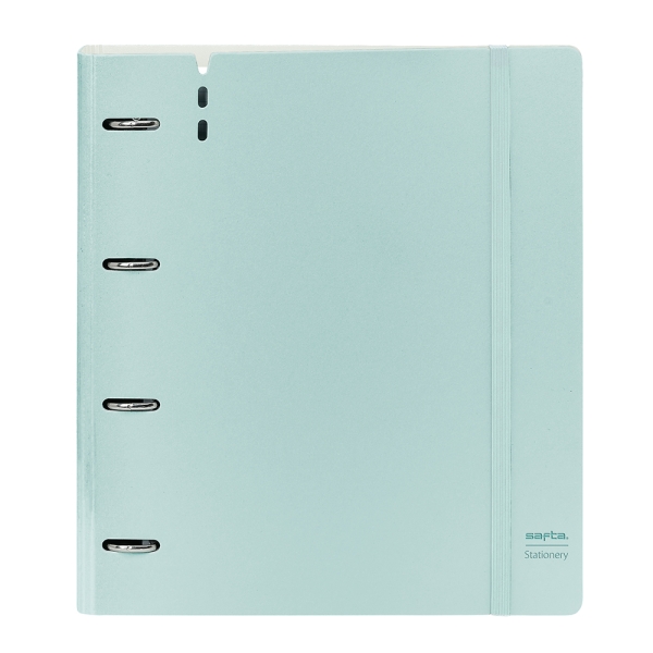 Safta Raccoglitore a 4 anelli - PP Foam - Anelli da 35 mm - Include 100 fogli A4 - 27x32x4 cm - Colore azzurro