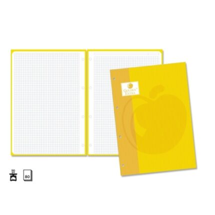 Golden Extra Ricarica da 80 fogli 90 g Griglia 4x4 - Formato A4 - 4 fori e striscia di colore giallo