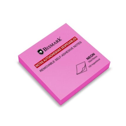 Bismark Blocco da 100 foglietti adesivi 76x76mm - Colore Magenta Neon