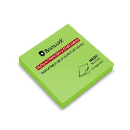 Bismark Blocco da 100 foglietti adesivi 76x76 mm - Colore verde neon