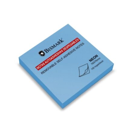 Bismark Blocco da 100 foglietti adesivi 76x76 mm - Colore blu neon