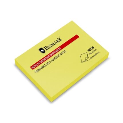 Bismark Blocco da 100 foglietti adesivi 76x127 mm - Colore Giallo Neon