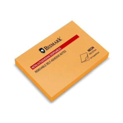 Bismark Blocco da 100 foglietti adesivi 76x127 mm - Colore Arancione Neon