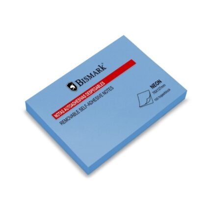 Bismark Blocco da 100 foglietti adesivi 76x127 mm - Colore blu neon