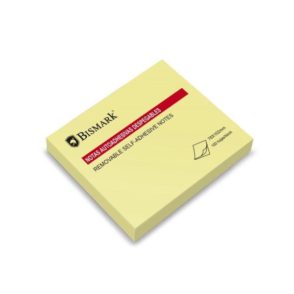 Bismark Blocco da 100 foglietti adesivi 76x102 mm - Colore giallo