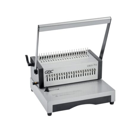 GBC CombBind CB25 Pro Rilegatrice manuale a spirale - Rilegazione fino a 500 fogli A4 - Perforazione fino a 25 fogli - Veloce e facile da usare - Colore argento