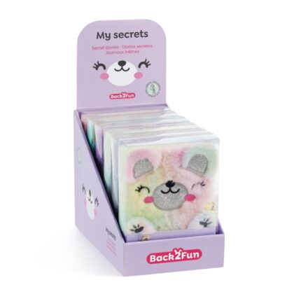 Miquel Rius Back2Fun Espositore con 9 diari segreti peluche animali - 3 per ogni modello Orso