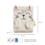 Miquel Rius Back2Fun Diario segreto peluche gatto - 80 fogli a righe di carta da 80 g - Chiusura con chiave - immagine 3