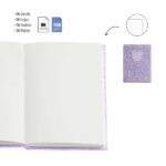 Miquel Rius Back2Fun Quaderno incollato con copertina glitterata lilla e patch in silicone - 96 fogli a righe in carta da 100 g/m2 - immagine 2