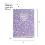 Miquel Rius Back2Fun Quaderno incollato con copertina glitterata lilla e patch in silicone - 96 fogli a righe in carta da 100 g/m2 - immagine 4