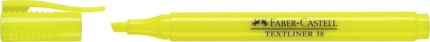 Faber-Castell Textliner 38 Pennarello fluorescente - Corpo sottile - Punta smussata - Tratto spesso e sottile - Inchiostro a base d'acqua - Colore giallo