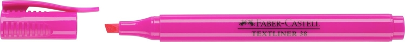 Faber-Castell Textliner 38 Pennarello fluorescente - Corpo sottile - Punta smussata - Tratto spesso e sottile - Inchiostro a base d'acqua - Colore rosa