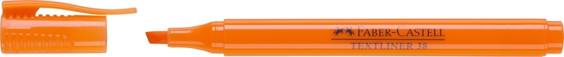 Faber-Castell Textliner 38 Pennarello fluorescente - Corpo sottile - Punta smussata - Tratto spesso e sottile - Inchiostro a base d'acqua - Colore arancione