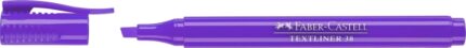 Faber-Castell Textliner 38 Pennarello fluorescente - Corpo sottile - Punta smussata - Tratto spesso e sottile - Inchiostro a base d'acqua - Colore viola