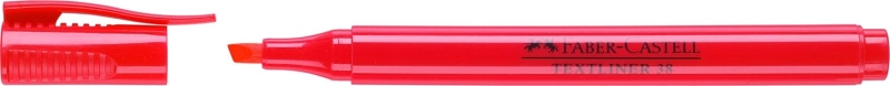 Faber-Castell Textliner 38 Pennarello fluorescente - Corpo sottile - Punta smussata - Tratto spesso e sottile - Inchiostro a base d'acqua - Colore rosso
