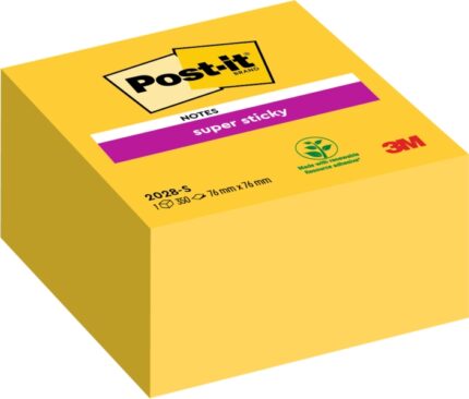 Post-It Super Sticky Confezione da 350 foglietti adesivi riposizionabili - 76x76 mm - 100% PEFC - Colore giallo