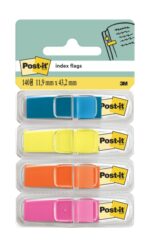 Post-It Index Confezione da 4 dispenser con 35 segnalibri riposizionabili - Forma rettangolare - Colori assortiti