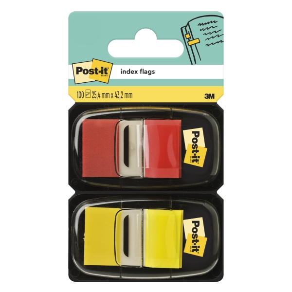 Post-It Index Confezione da 2 dispenser con 100 segnalibri riposizionabili - Forma rettangolare - Colori assortiti