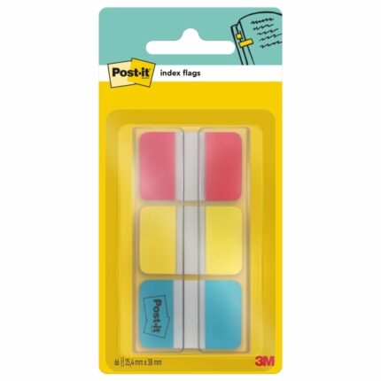 Dispenser Post-It Index con 66 segnalibri riposizionabili - Forma rettangolare - Colori assortiti