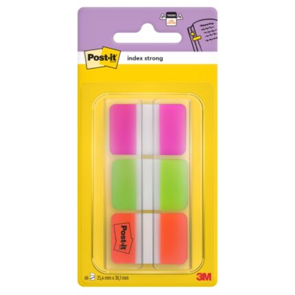 Dispenser Post-It Index con 66 segnalibri riposizionabili - Forma rettangolare - Colori assortiti