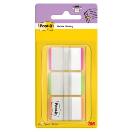 Dispenser Post-It Index con 66 segnalibri riposizionabili - Forma rettangolare - Colori assortiti