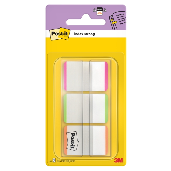 Dispenser Post-It Index con 66 segnalibri riposizionabili - Forma rettangolare - Colori assortiti