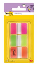 Dispenser Post-It Index con 36 segnalibri riposizionabili - Forma rettangolare - Colori assortiti