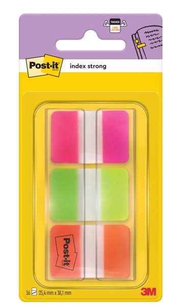 Dispenser Post-It Index con 36 segnalibri riposizionabili - Forma rettangolare - Colori assortiti