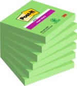 Post-It Super Sticky Blocs da 90 foglietti adesivi riposizionabili - 76x76 mm - 100% PEFC - Colore verde