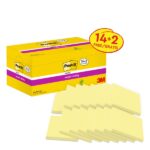 Post-It Super Sticky Confezione da 16 blocchi da 90 foglietti adesivi riposizionabili - Forma quadrata - 76x76 mm - Colore giallo chiaro