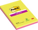 Post-It Super Sticky Confezione da 2 blocchi da 45 foglietti adesivi riposizionabili - Forma rettangolare - 203x127 mm - Colori assortiti