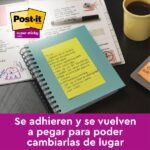 Post-It Super Sticky Confezione da 3 blocchi da 45 foglietti adesivi riposizionabili - Forma rettangolare - 101x152 mm - Colori assortiti - immagine 4
