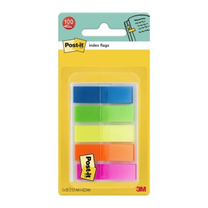 Post-It Index Dispenser con 100 segnalibri riposizionabili - Forma rettangolare - Colori assortiti