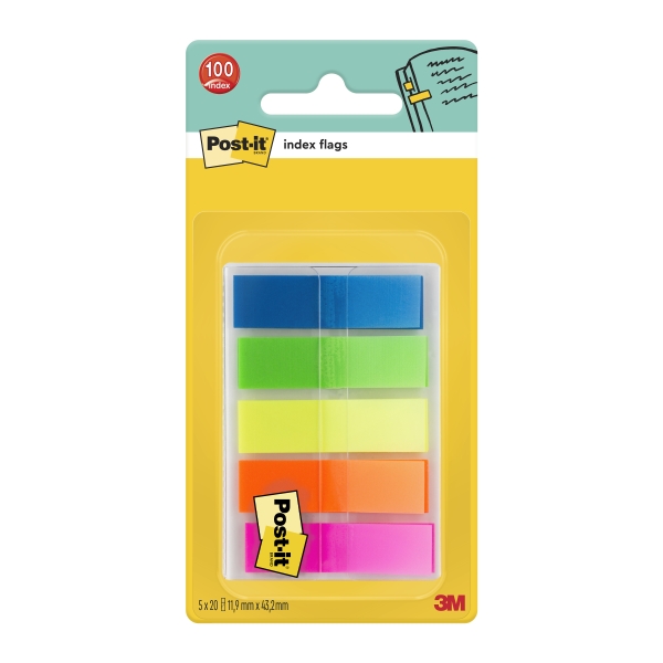 Post-It Index Dispenser con 100 segnalibri riposizionabili - Forma rettangolare - Colori assortiti