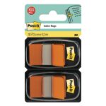 Post-It Index Confezione da 2 dispenser con 50 segnalibri riposizionabili - Forma rettangolare - Colore arancione