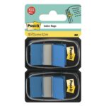 Confezione Post-It Index da 2 dispenser con 50 segnalibri riposizionabili - Forma rettangolare - Colore blu