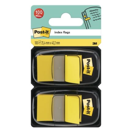 Confezione Post-It Index da 2 dispenser con 50 segnalibri riposizionabili - Forma rettangolare - Colore giallo chiaro