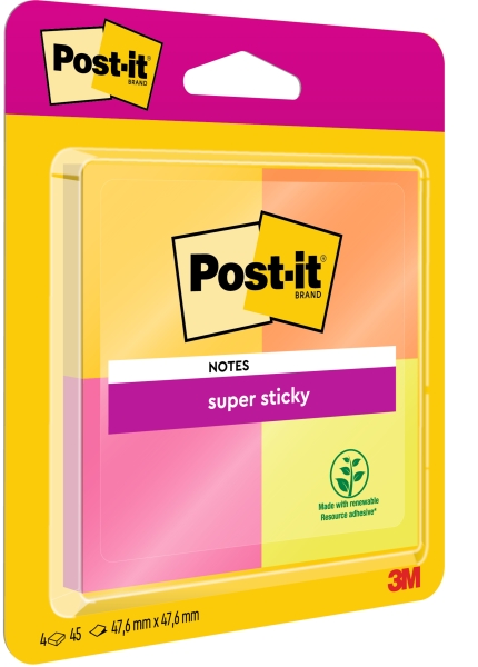 Post-It Super Sticky Confezione da 4 blocchi da 45 foglietti adesivi riposizionabili - 47