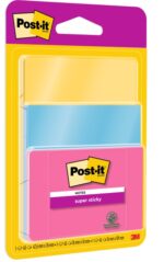 Post-It Super Sticky Confezione da 3 blocchi da 45 foglietti adesivi riposizionabili - Forma - Colori assortiti