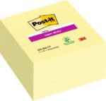 Post-It Super Sticky Confezione da 6 blocchi da 90 foglietti adesivi riposizionabili grandi - 101x101 mm - Colore giallo chiaro