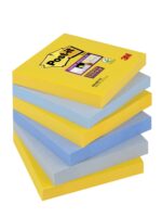 Post-It Super Sticky Confezione da 6 blocchi da 90 foglietti adesivi riposizionabili - Forma quadrata - 76x76 mm - Colori assortiti