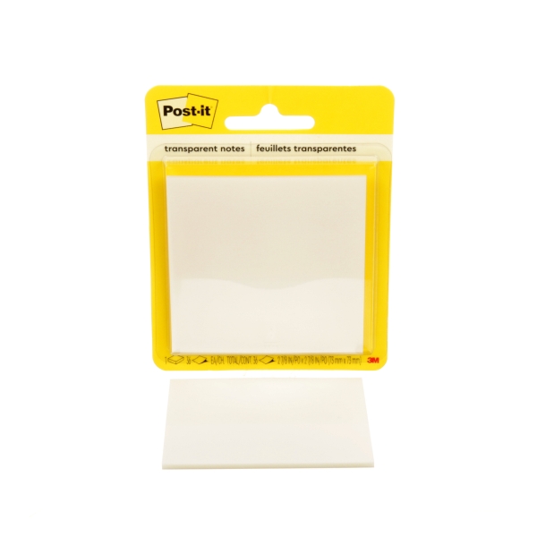 Post-It Blocco da 36 foglietti trasparenti - Forma quadrata - 73x73 mm - Colore trasparente