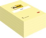 Post-It Confezione da 6 blocchi da 100 foglietti adesivi riposizionabili - Forma rettangolare - 101x152 mm - Colore giallo chiaro