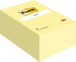 Post-It Confezione da 6 blocchi da 100 foglietti adesivi riposizionabili - Forma rettangolare - 101x152 mm - Colore giallo chiaro