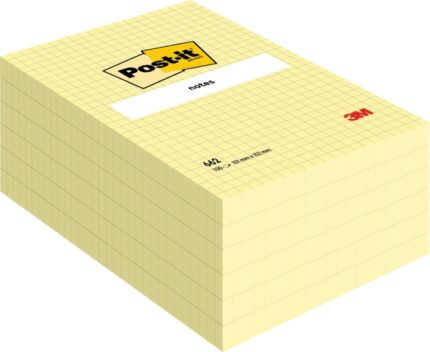 Post-It Confezione da 6 blocchi da 100 foglietti adesivi riposizionabili - Forma rettangolare - 101x152 mm - Colore giallo chiaro