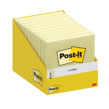 Blocco Post-It da 100 Z-Note adesive riposizionabili - Forma quadrata - 76x76 mm - Colore giallo chiaro