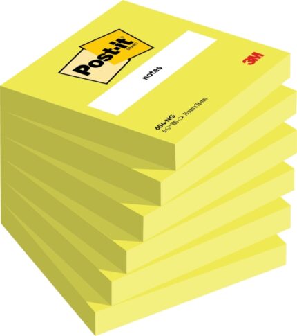 Confezione Post-It da 6 blocchi da 100 foglietti adesivi riposizionabili - Forma quadrata - 76x76 mm - Colore verde