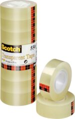 Scotch Confezione da 8 nastri adesivi - 19 mm x 33 m - Colore trasparente