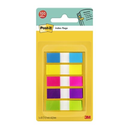 Post-It Index Dispenser con 100 segnalibri riposizionabili - Forma rettangolare - Colori assortiti