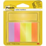 Post-It Confezione da 5 blocchi da 100 pennarelli riposizionabili - Forma rettangolare - Colori assortiti